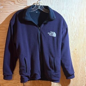 The North Face Dark Purple and Navy Blue Reversible Fleece Jacket